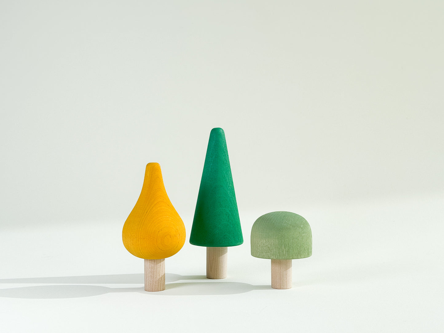 Wooden Forest Village Set - Green and Yellow