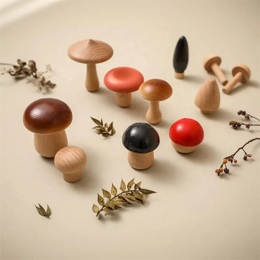 Wooden Mushroom Stacking Blocks