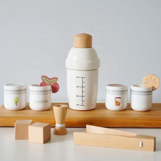 Wooden Milk Tea Set