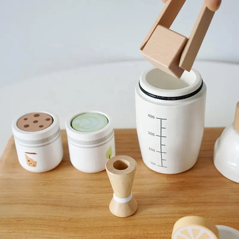 Wooden Milk Tea Set