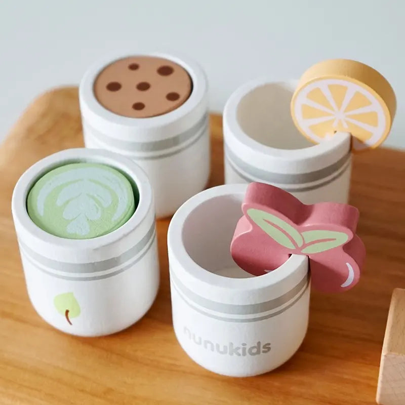 Wooden Milk Tea Set