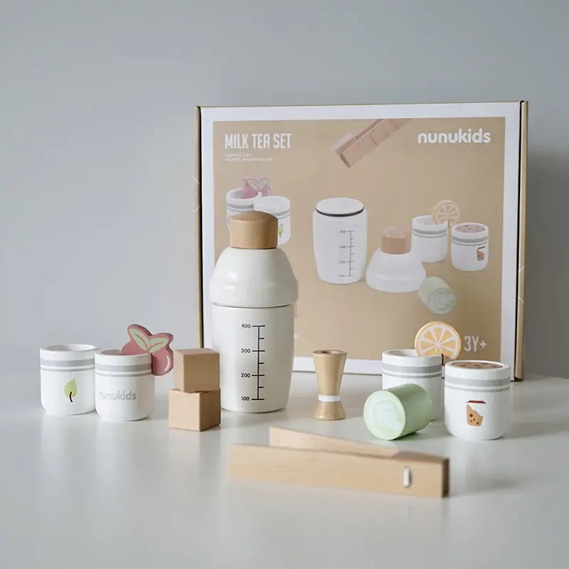 Wooden Milk Tea Set