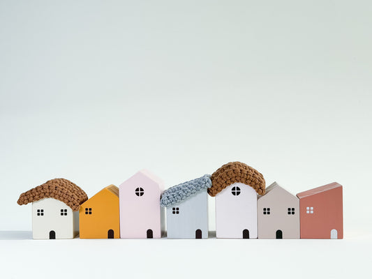 Wooden Forest Village House Set