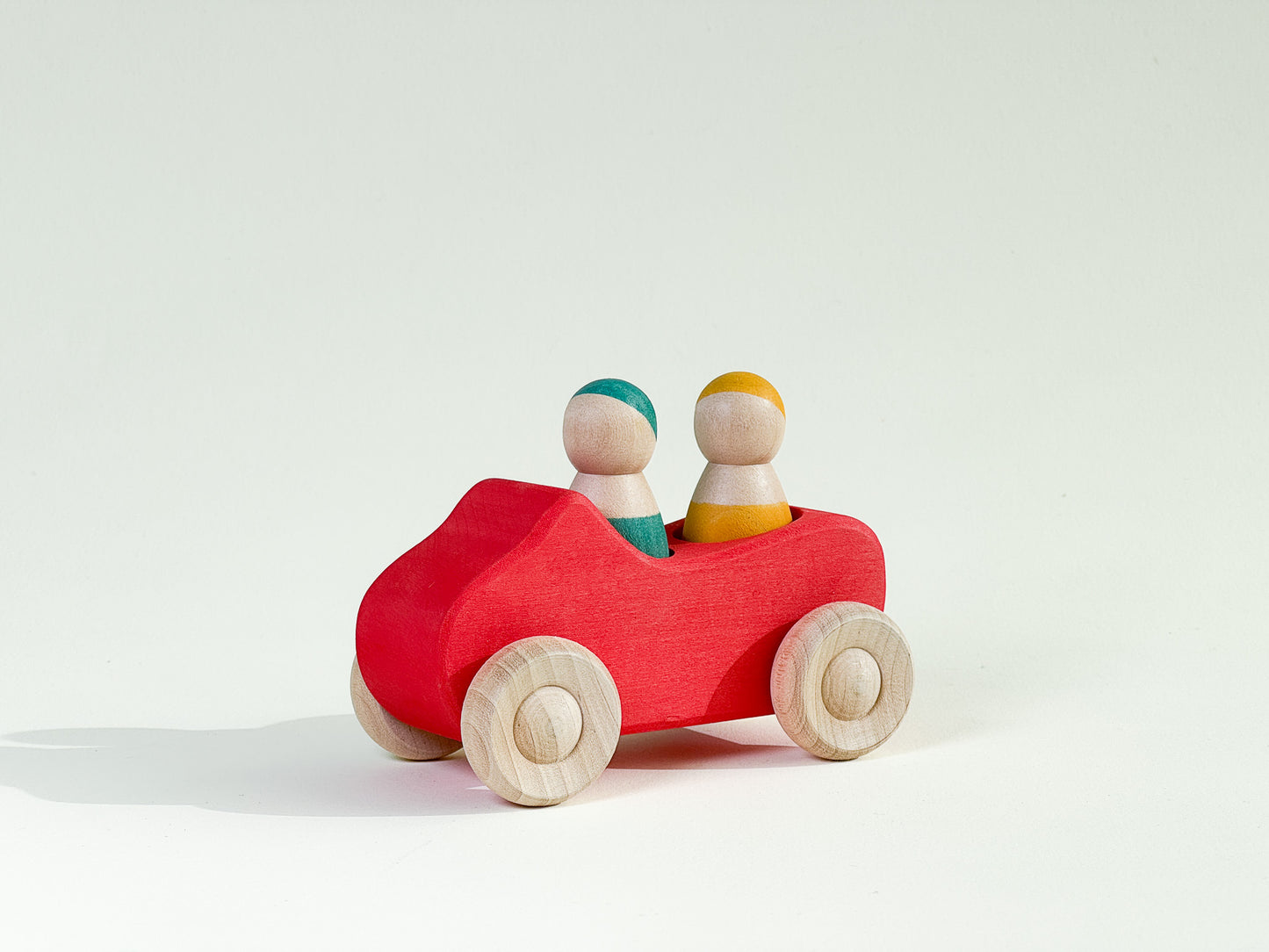 Red Wooden Car with 2 Persons